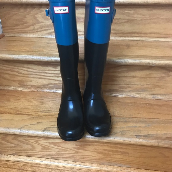 Hunter Shoes - Hunter Rain Boots Teal & Black size 7